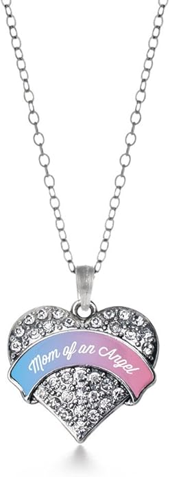 Inspired Silver - Silver Pave Heart Charm 18 Inch Necklace with Cubic Zirconia Jewelry