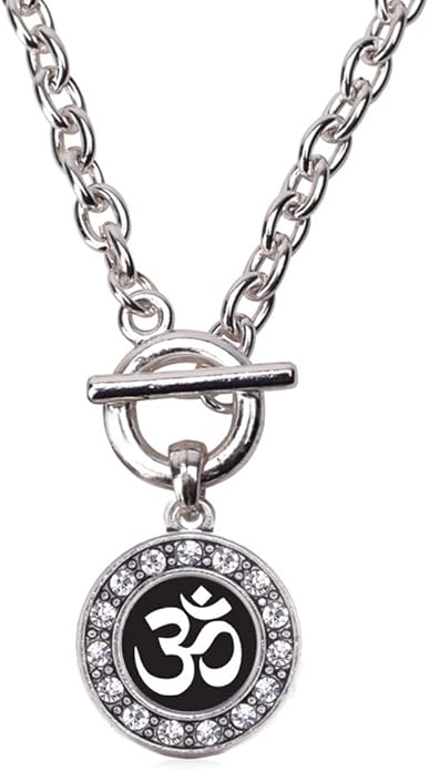 Inspired Silver - Silver Circle Charm 18 Inch Necklace with Cubic Zirconia Jewelry