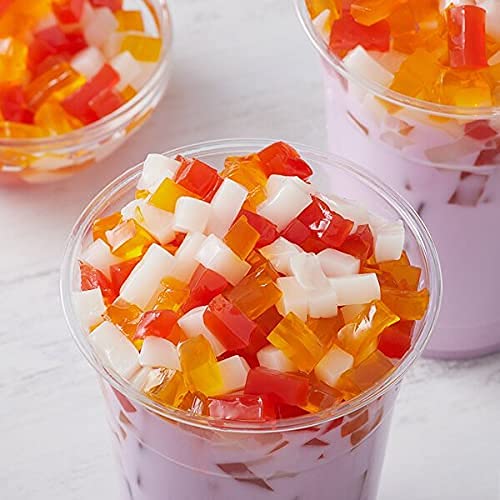 Premium Coconut Jelly Dessert Topping by Buddha Bubbles Boba (Rainbow Jelly)