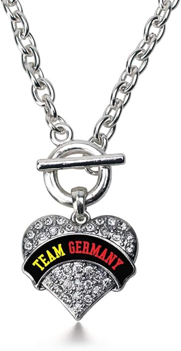 Inspired Silver - Silver Pave Heart Charm 18 Inch Necklace with Cubic Zirconia Jewelry