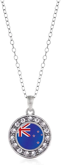 Inspired Silver - Silver Circle Charm 18 Inch Necklace with Cubic Zirconia Jewelry
