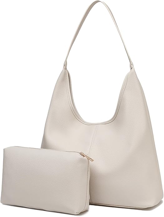 Hobo Bag for Women, Easygoing Soft Vegan Leather Shoulder Handbag Tote Purse, Spacious Work Tote, Crossbody Bag for Daily Use