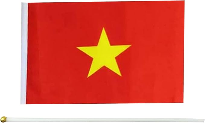 20 Pack Small Vietnam Flags on Stick Mini Handheld Vietnamese Flag for Parades, Independence Day and Patriotic Events 5x8 Inch Durable Weather-Resistant Flags with 12 Inch Sticks(Vietnam)