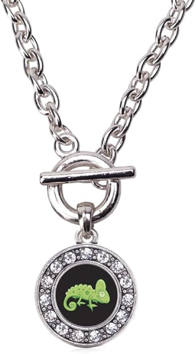 Inspired Silver - Silver Circle Charm 18 Inch Necklace with Cubic Zirconia Jewelry