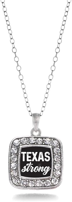 Inspired Silver - Silver Square Charm 18 Inch Necklace with Cubic Zirconia Jewelry
