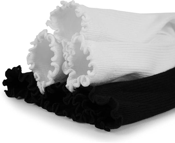 BomKinta Ruffle Socks Women - Turn-Cuff Frilly Sock - Lightweight Cotton Socks