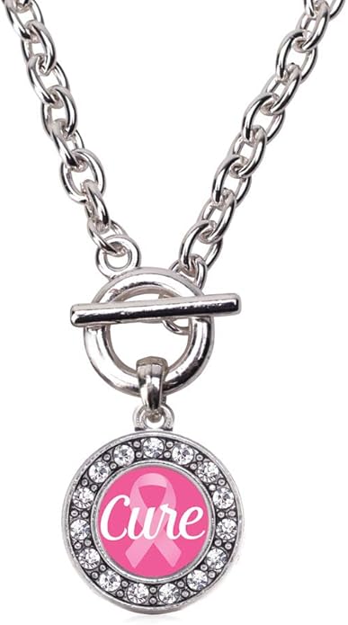 Inspired Silver - Silver Circle Charm 18 Inch Necklace with Cubic Zirconia Jewelry