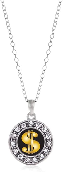Inspired Silver - Silver Circle Charm 18 Inch Necklace with Cubic Zirconia Jewelry