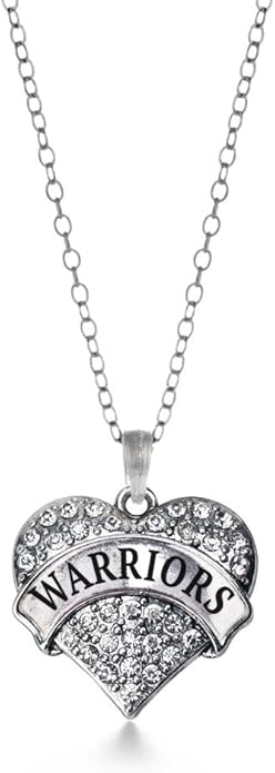 Inspired Silver - Silver Pave Heart Charm 18 Inch Necklace with Cubic Zirconia Jewelry