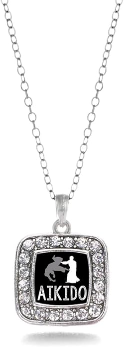 Inspired Silver - Silver Square Charm 18 Inch Necklace with Cubic Zirconia Jewelry