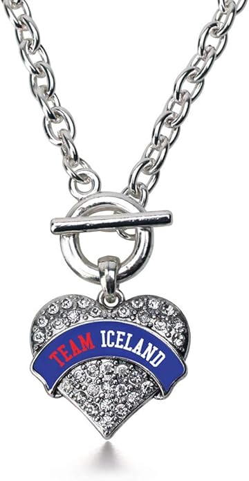 Inspired Silver - Silver Pave Heart Charm 18 Inch Necklace with Cubic Zirconia Jewelry