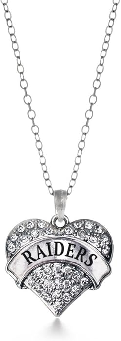 Inspired Silver - Silver Pave Heart Charm 18 Inch Necklace with Cubic Zirconia Jewelry