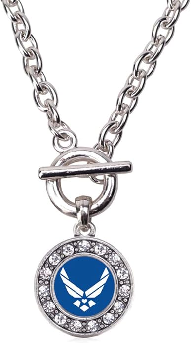Inspired Silver - Silver Circle Charm 18 Inch Necklace with Cubic Zirconia Jewelry