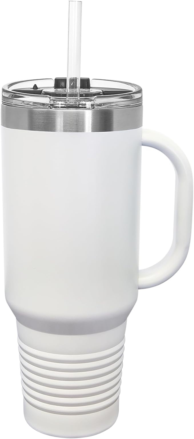 LaserGram 40oz Vacuum Insulated Travel Mug with Handle, CNA Certified Nurse Assistant, Personalized Engraving Included (White)
