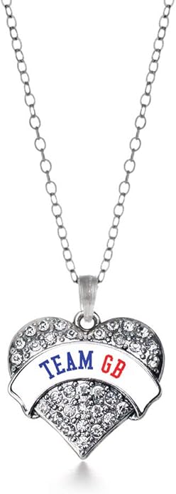 Inspired Silver - Silver Pave Heart Charm 18 Inch Necklace with Cubic Zirconia Jewelry
