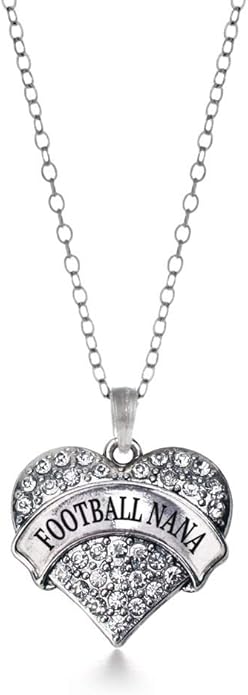 Inspired Silver - Silver Pave Heart Charm 18 Inch Necklace with Cubic Zirconia Jewelry