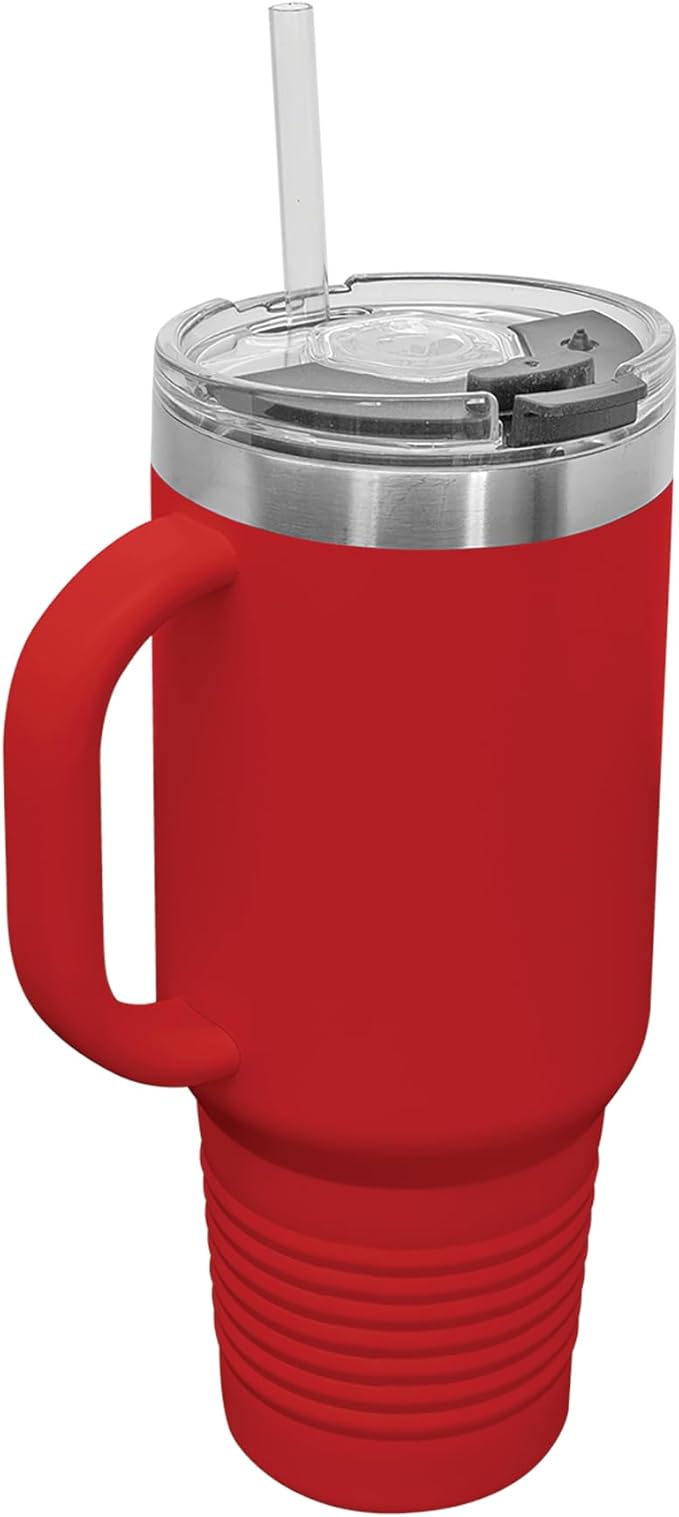 LaserGram 40oz Vacuum Insulated Travel Mug with Handle, CNA Certified Nurse Assistant, Personalized Engraving Included (Red)