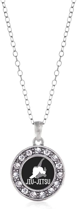 Inspired Silver - Silver Circle Charm 18 Inch Necklace with Cubic Zirconia Jewelry