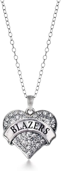 Inspired Silver - Silver Pave Heart Charm 18 Inch Necklace with Cubic Zirconia Jewelry