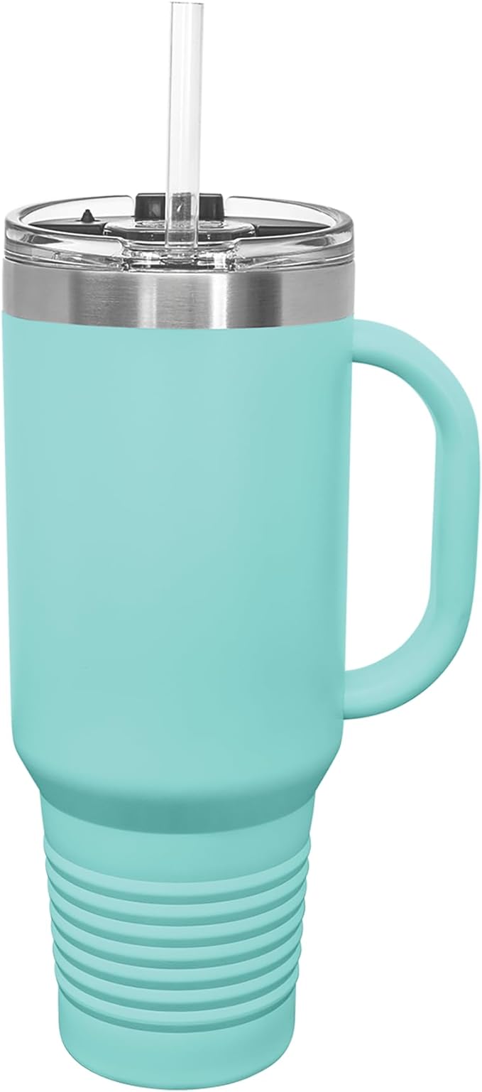 LaserGram 40oz Vacuum Insulated Travel Mug with Handle, CNA Certified Nurse Assistant, Personalized Engraving Included (Teal)