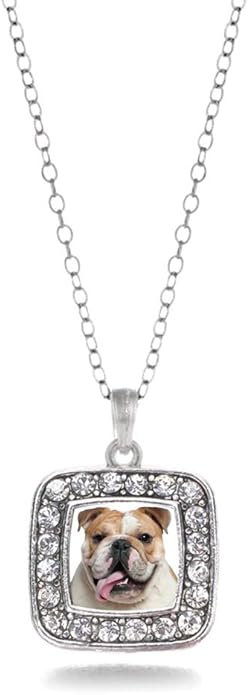 Inspired Silver - Silver Square Charm 18 Inch Necklace with Cubic Zirconia Jewelry