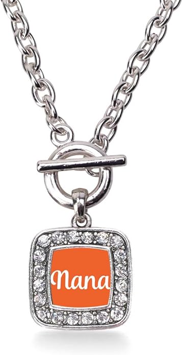 Inspired Silver - Silver Square Charm 18 Inch Necklace with Cubic Zirconia Jewelry