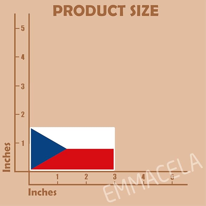 (3PCS) Czechia Flag stickers, Countries Flag Stickers - Waterproof Vinyl Decals For Laptops, Tumblers, Water Bottles, Books, Scrapbooks, Size 3 x 1.5 Inch