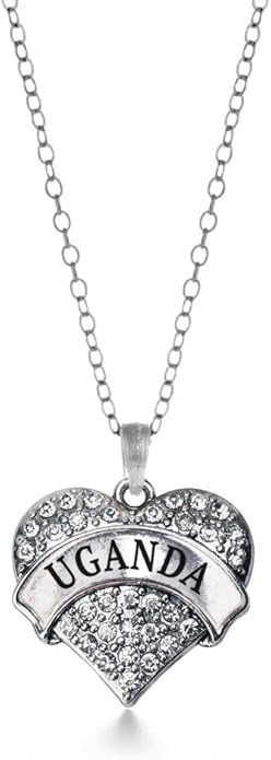Inspired Silver - Silver Pave Heart Charm 18 Inch Necklace with Cubic Zirconia Jewelry
