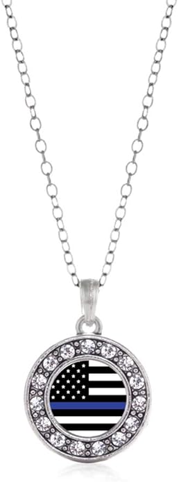 Inspired Silver - Silver Circle Charm 18 Inch Necklace with Cubic Zirconia Jewelry