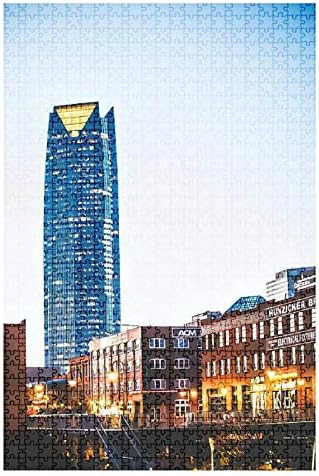 1000 Piece Puzzle Oklahoma City by Night Indoor Activities Difficult Jigsaw Puzzle Set for Adults Children Educational Toys Gift