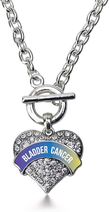 Inspired Silver - Silver Pave Heart Charm 18 Inch Necklace with Cubic Zirconia Jewelry