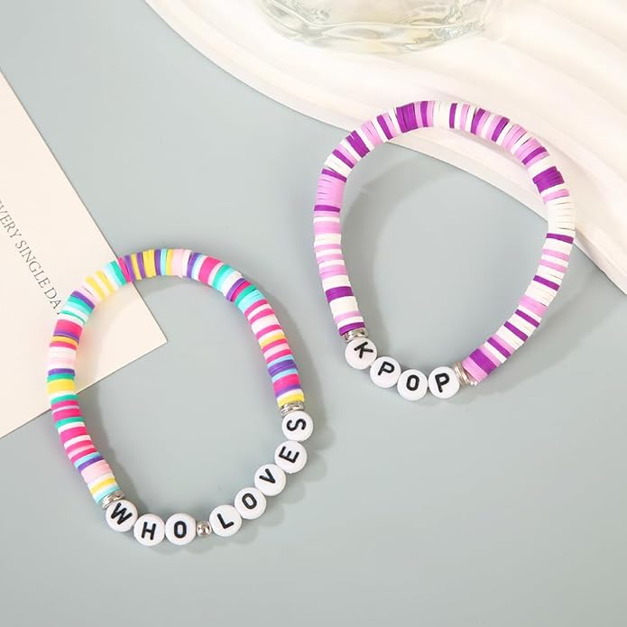Byqone 6Pcs K-pop Merch Bracelet for Teen Girls Women, Music Gifts for K-pop Fans, Kpop Bracelet Gifts for Girls Birthday Party Decorations Friendship BFF Gifts for Fans Decor