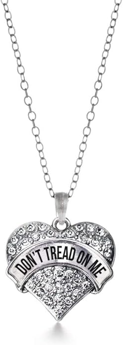 Inspired Silver - Silver Pave Heart Charm 18 Inch Necklace with Cubic Zirconia Jewelry
