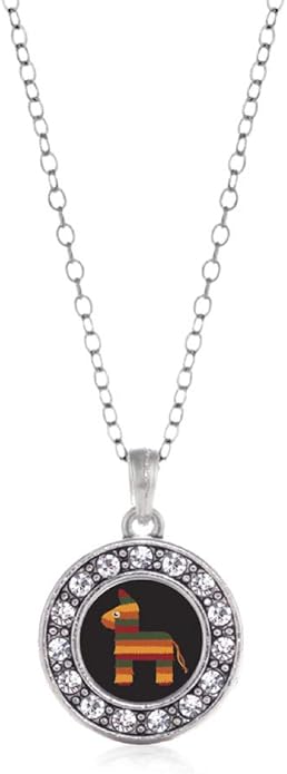 Inspired Silver - Silver Circle Charm 18 Inch Necklace with Cubic Zirconia Jewelry