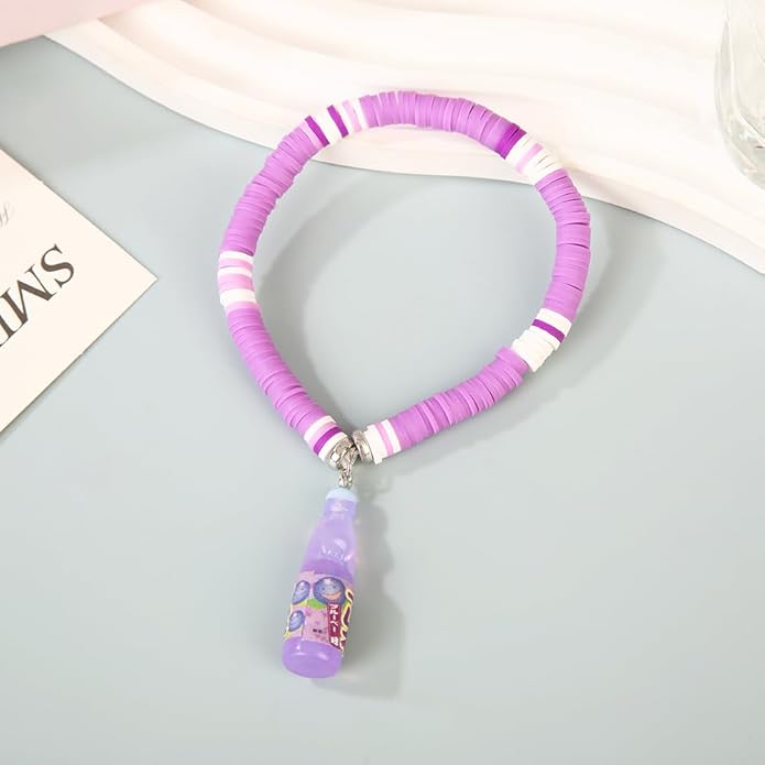Byqone 5Pcs K-pop Merch Soda Bracelet Birthday Party Friendship BFF Gifts for Fans Decor, Personalized Letter Beads with Soda Bottle Charm