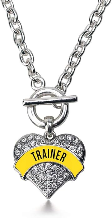 Inspired Silver - Silver Pave Heart Charm 18 Inch Necklace with Cubic Zirconia Jewelry