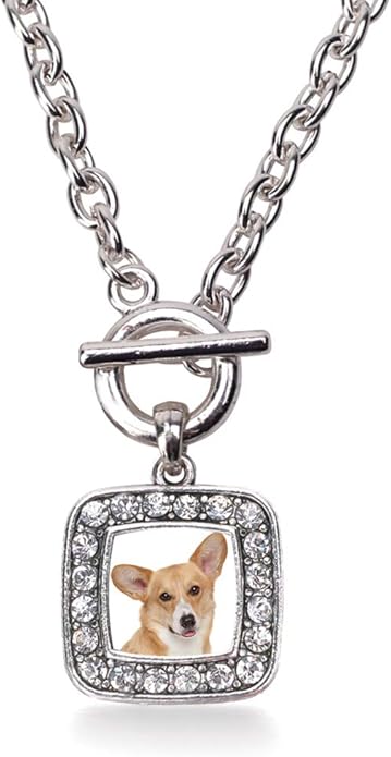 Inspired Silver - Silver Square Charm 18 Inch Necklace with Cubic Zirconia Jewelry