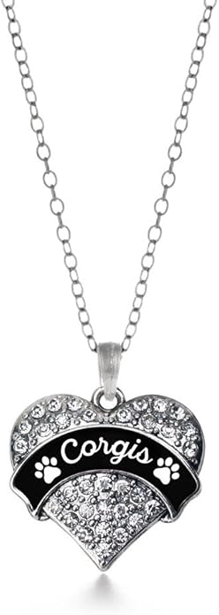 Inspired Silver - Silver Pave Heart Charm 18 Inch Necklace with Cubic Zirconia Jewelry