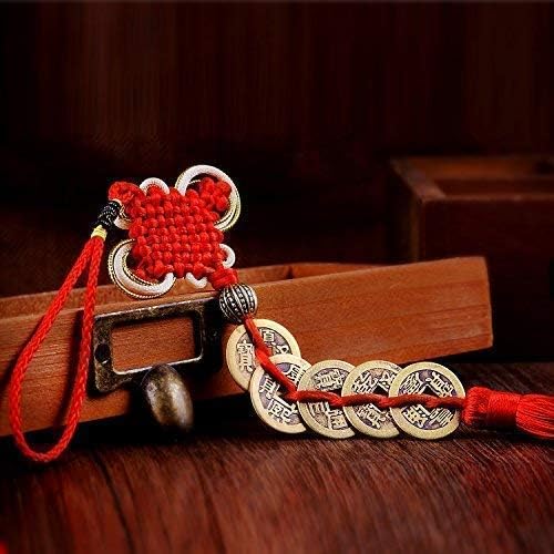 GJMY Feng Shui Coins for Wealth and Success with Chinese Knot Lucky Coins Five Emperor Money(5coins)