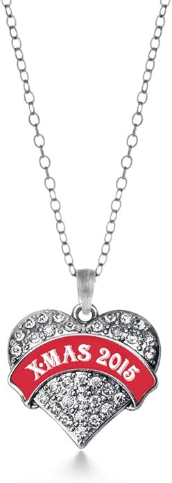 Inspired Silver - Silver Pave Heart Charm 18 Inch Necklace with Cubic Zirconia Jewelry