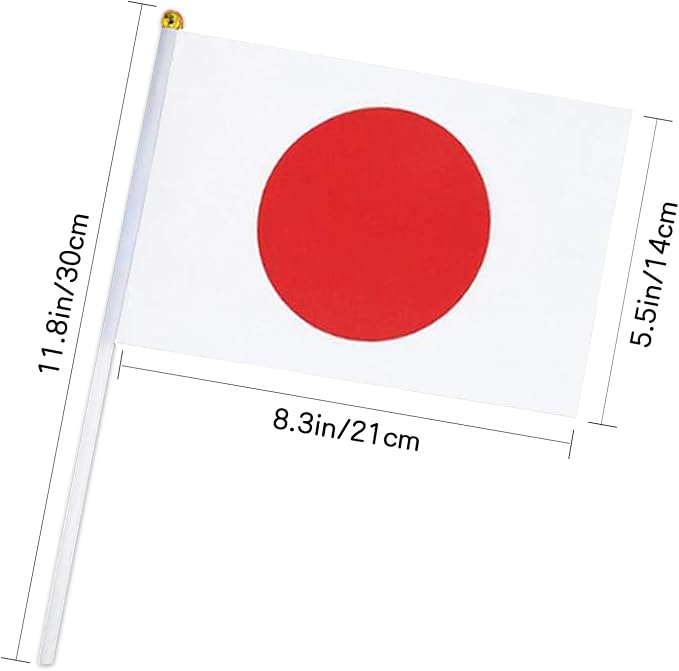 Japan Flag Small Japanese Flag 12 Pack Mini Hand Held Japanese Flags on Sticks for Party Parades Sports Events Patriotic Holiday Decorations