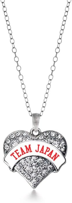 Inspired Silver - Silver Pave Heart Charm 18 Inch Necklace with Cubic Zirconia Jewelry