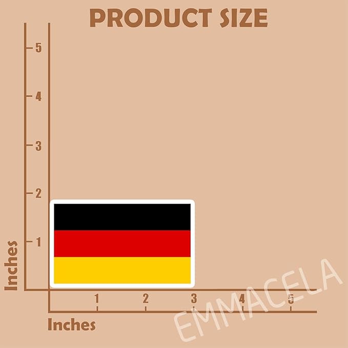 (3PCS) Germany Flag stickers, Countries Flag Stickers - Waterproof Vinyl Decals For Laptops, Tumblers, Water Bottles, Books, Scrapbooks, Size 3 x 1.8