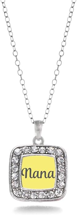 Inspired Silver - Silver Square Charm 18 Inch Necklace with Cubic Zirconia Jewelry