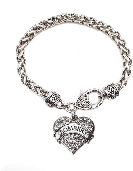 Inspired Silver - Silver Pave Heart Charm Bracelet with Cubic Zirconia Jewelry