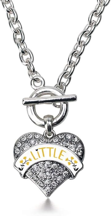 Inspired Silver - Silver Pave Heart Charm 18 Inch Necklace with Cubic Zirconia Jewelry