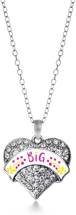 Inspired Silver - Silver Pave Heart Charm 18 Inch Necklace with Cubic Zirconia Jewelry