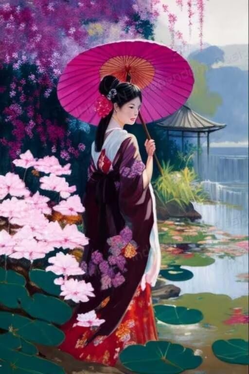 300 Piece Puzzle - Fun Puzzle Wooden Puzzles,Woman with Umbrella More Difficulty More Unique and Beautiful Patterns, Great for Adults Home Decor and The Ideal Gift for Summer (16 X 11.5 inch)