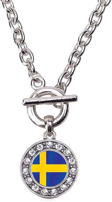 Inspired Silver - Silver Circle Charm 18 Inch Necklace with Cubic Zirconia Jewelry