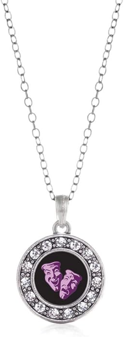 Inspired Silver - Silver Circle Charm 18 Inch Necklace with Cubic Zirconia Jewelry